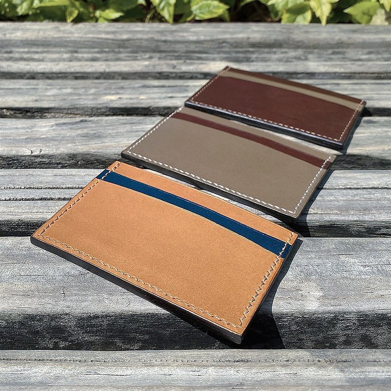 Customized gift Edmee genuine leather card holder short card holder business card holder | (Coffee Brown) - Wallets - Genuine Leather Brown