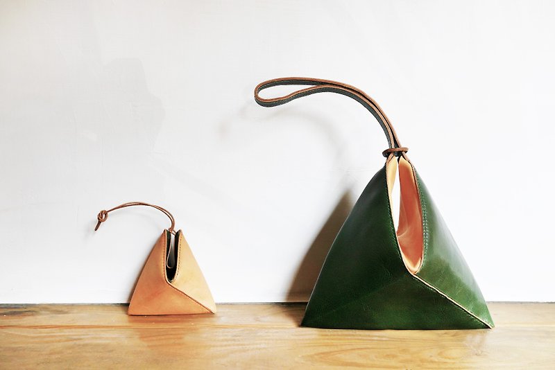 60 degree triangle handbag - Handbags & Totes - Genuine Leather Brown