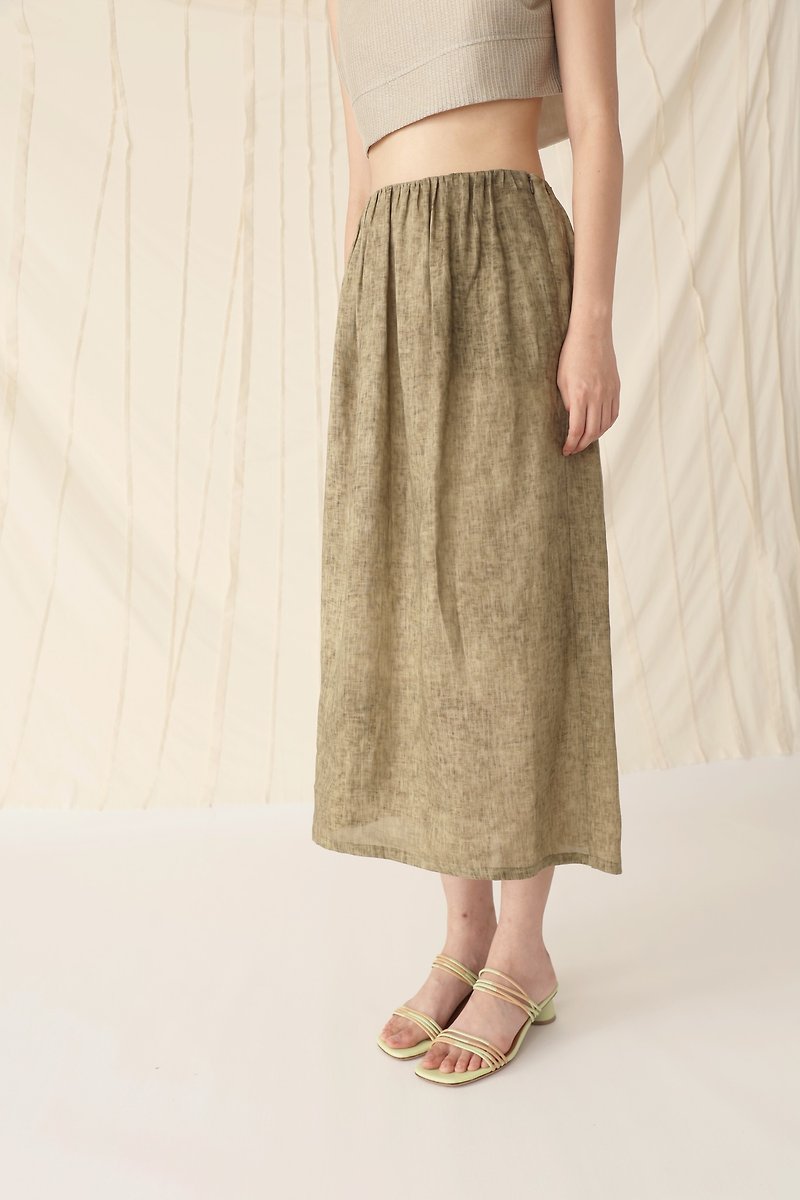 pleated waist skirt - กระโปรง - ผ้าฝ้าย/ผ้าลินิน 