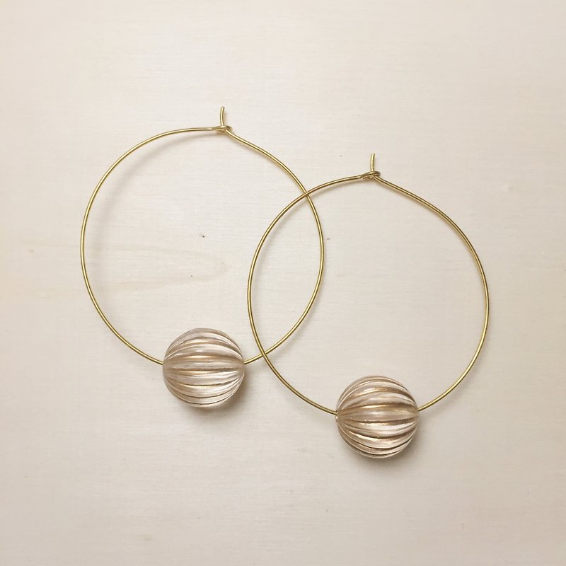 Retro transparent big pumpkin earrings - Earrings & Clip-ons - Resin Transparent
