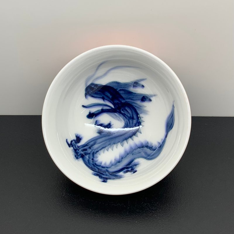 手繪祥龍-孔雀開屏 茶杯 80ml 邱毓寧 鶯歌燒 G2-05 - 茶壺/茶杯/茶具 - 瓷 多色