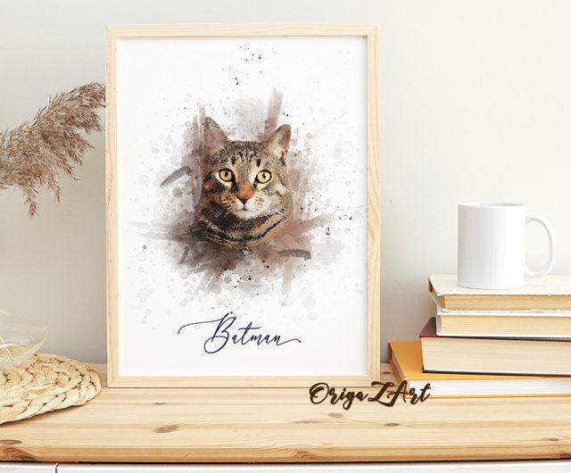 Personalized Pet Memorial Watercolor Portrait