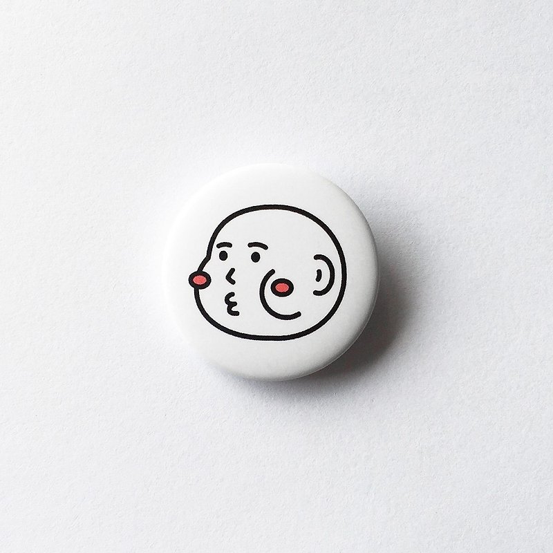 cheeky cheeky boy pin 01 - Badges & Pins - Plastic White