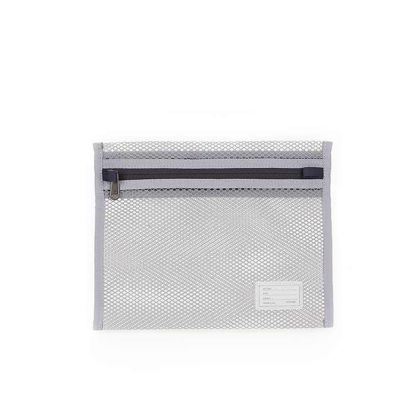 Inner Bag Series-Lightweight Mesh Storage Bag-Rock Grey-RMD230GR - Clutch Bags - Cotton & Hemp Gray
