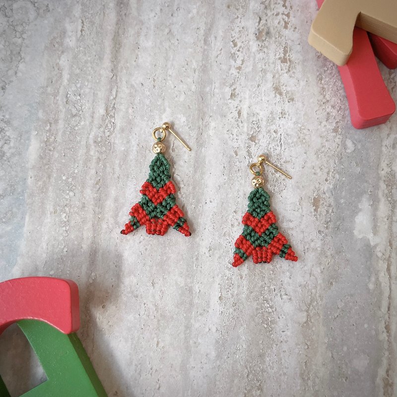 Classic Christmas Tree Wax Rope Braided Earrings - Earrings & Clip-ons - Waterproof Material Multicolor