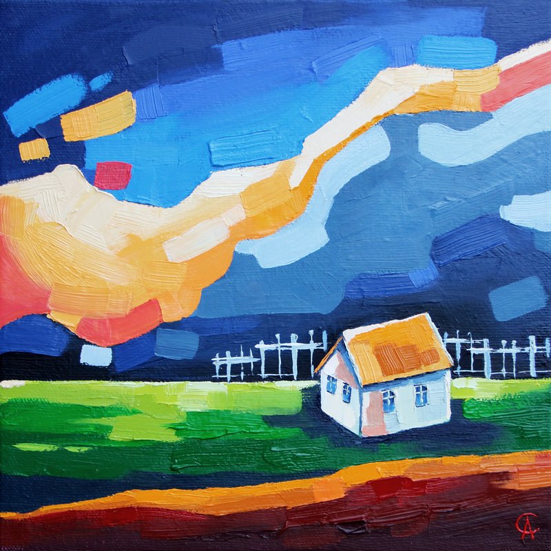 老房子油画风景 原创艺术 乡村艺术品 乡村装饰品 - 海報/掛畫/掛布 - 其他材質 