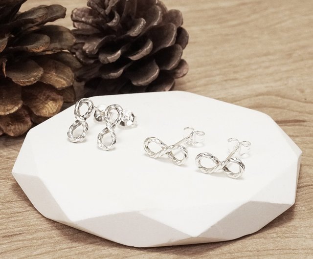 ツイスト無限水平スタイル 925 スターリングシルバーピアス