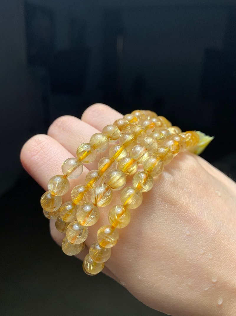 MH天然石手珠_鈦晶 - 手鍊/手環 - 水晶 金色