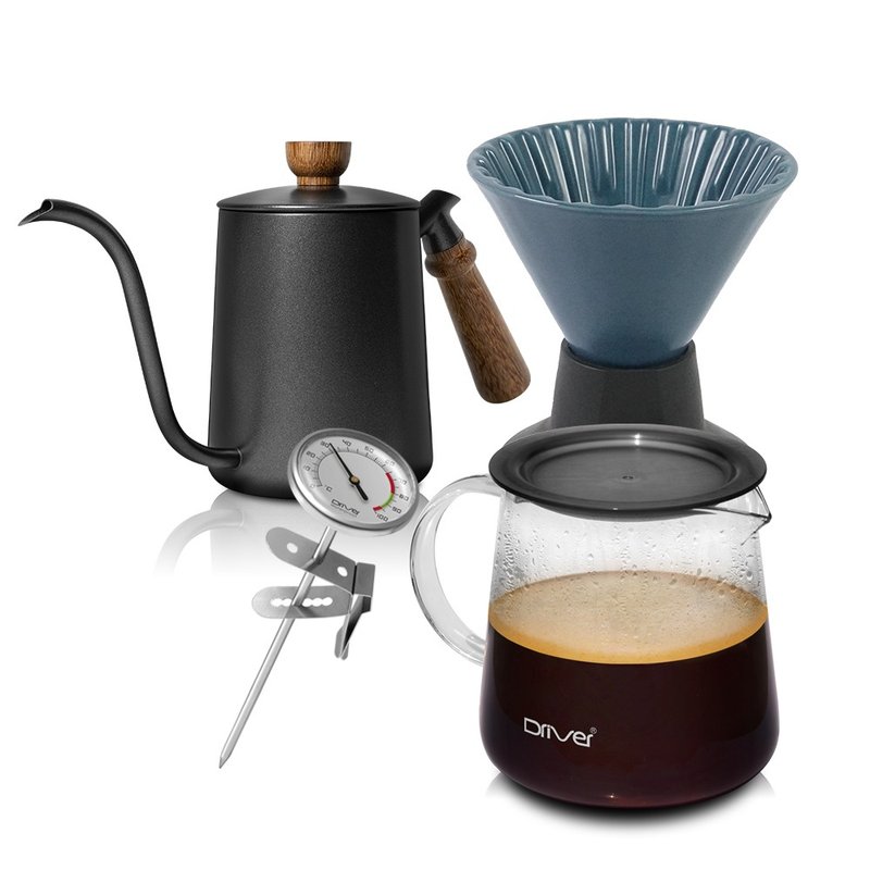 Driver Beginner's Hand Brewed Coffee Set-7 - Coffee Pots & Accessories - Stainless Steel White