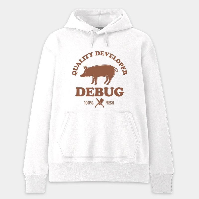 【秋冬新品】debug 豬八戒 中性 純棉帽T 大學T PS041 - 帽T/大學T - 棉．麻 白色