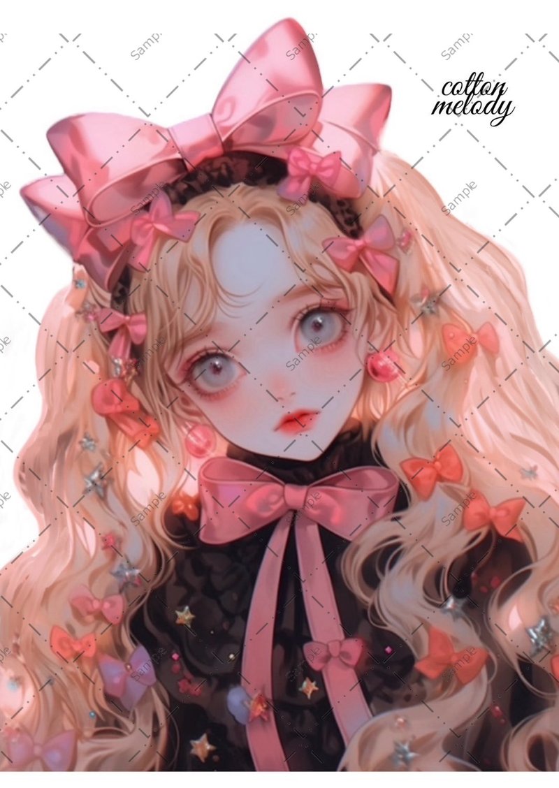 original sticker no.193 人物ステッカー オリジナルステッカー 人物ステッカー 女の子ステッカー オリジナル人物ステッカー - 貼紙 - 紙 