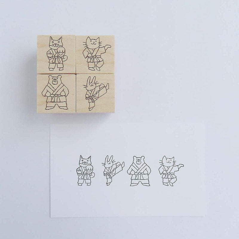 Recommended for notebooks and calendars. Karate stamp, stamps, Hanko, cat, rabbi - Stamps & Stamp Pads - Wood 