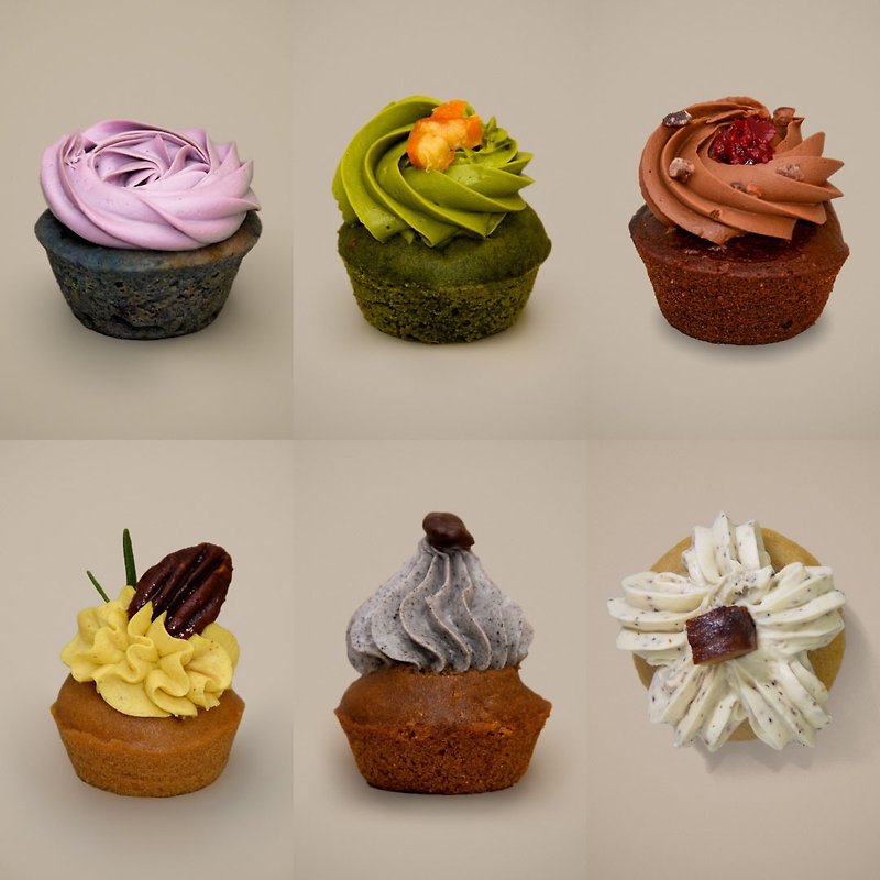 【delivery】vegan mini cupcakes (12 pcs) - เค้กและของหวาน - อาหารสด หลากหลายสี