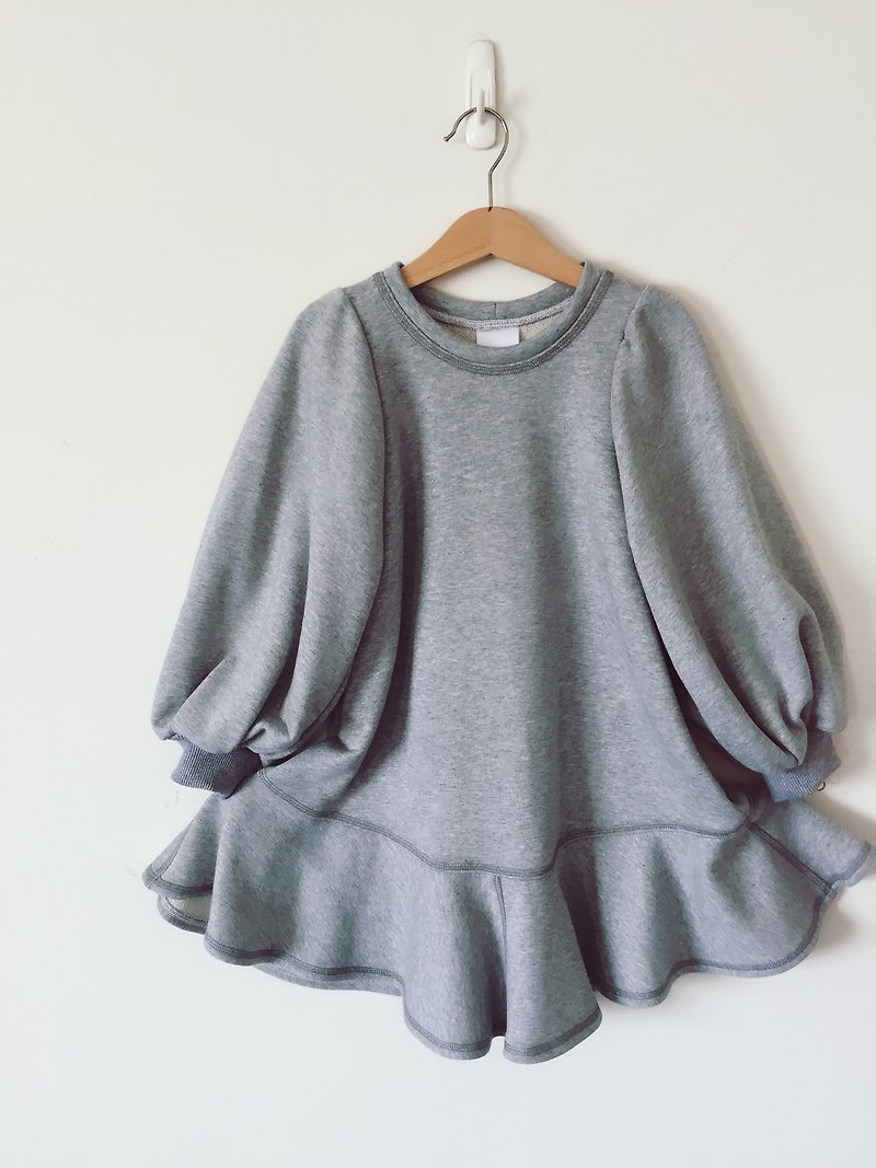 Girl child gray cotton long dress - Other - Cotton & Hemp Gray