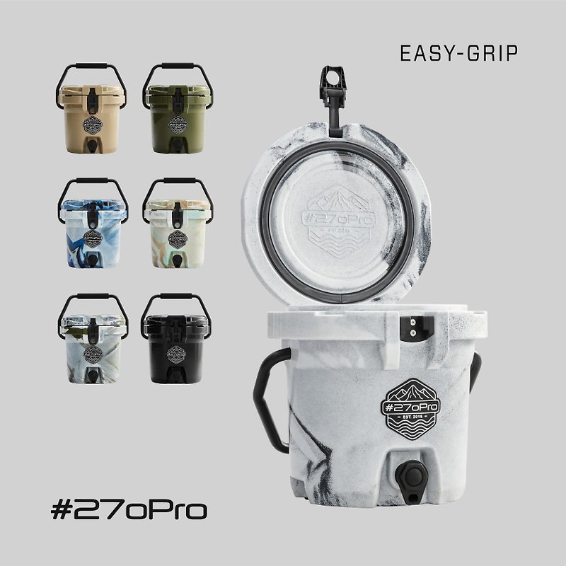 #270Pro - Ready-stock outdoor camping style ice bucket EASY-GRIP 2.5GAL available in seven colors - ชุดเดินป่า - พลาสติก สีดำ