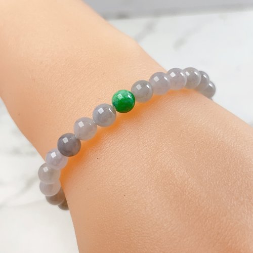 瓔珞珠寶盒 E.L.Jewelry Box 冰種白翡正陽綠翡翠手珠 | 天然緬甸玉翡翠A貨 | 送禮