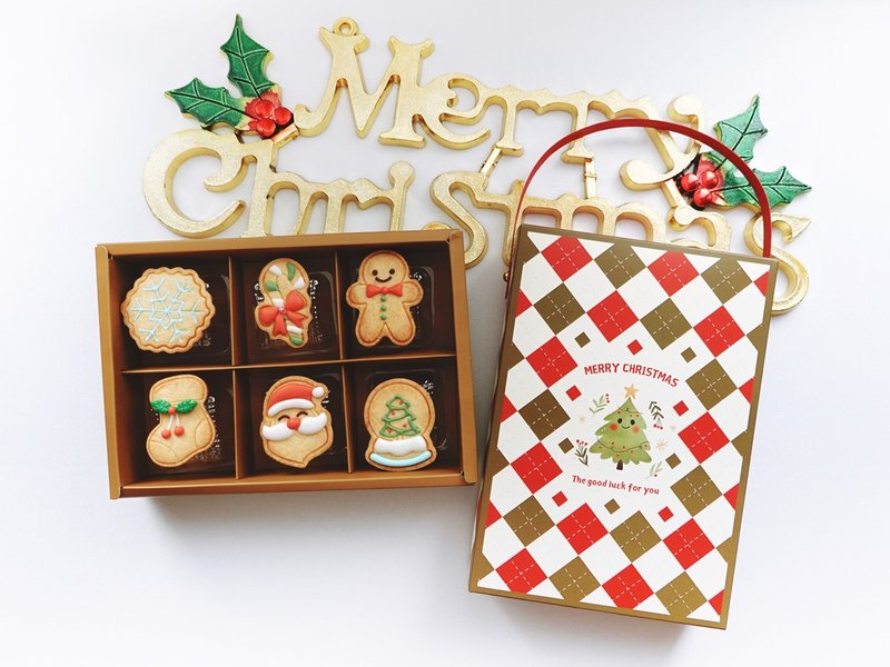 [Christmas Gift Box] Cute Christmas/Slightly Frosted Cookies/Party/Exchange Gifts/Handmade Cookies/Limited Edition - Handmade Cookies - Other Materials 