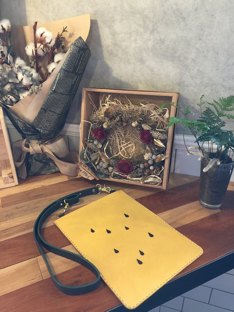 Leather Crossbody bag - Messenger Bags & Sling Bags - Genuine Leather Yellow