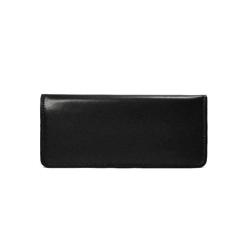 Long leather clip - กระเป๋าสตางค์ - หนังแท้ สีดำ
