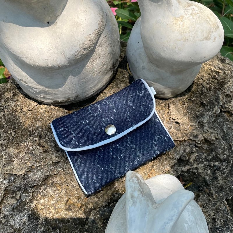 Handmade Denim Card Pouch - 皮夾/長短夾/錢包 - 其他材質 藍色