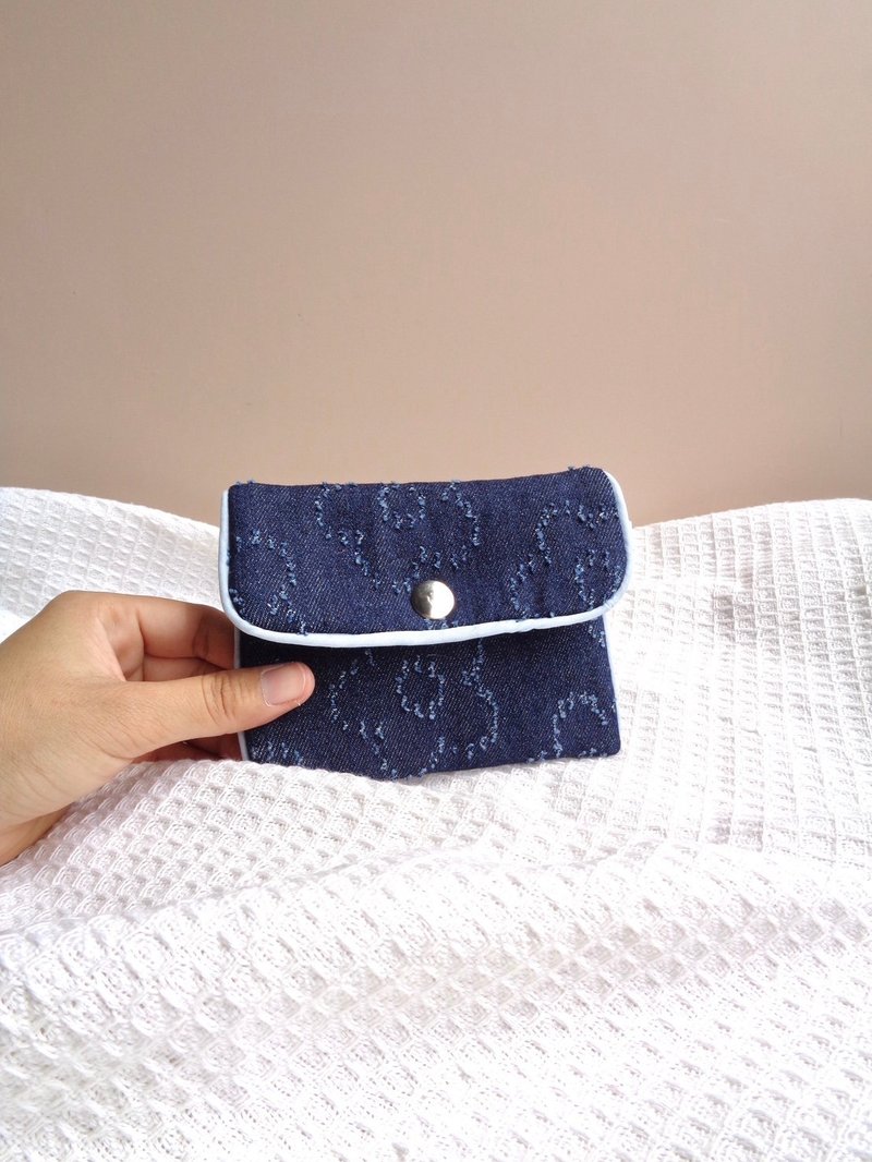Handmade Denim Card Pouch - 錢包/皮夾/長短夾 - 其他材質 藍色