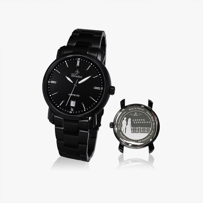 【Cintas Watch】39 mm 8205 MO 極黑 (底蓋設計訂製) - 男錶/中性錶 - 不鏽鋼 