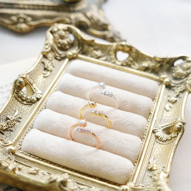 <Beau 輕珠寶>Meteor Stone Ring - Gold / Rose Gold - แหวนทั่วไป - โลหะ สีทอง