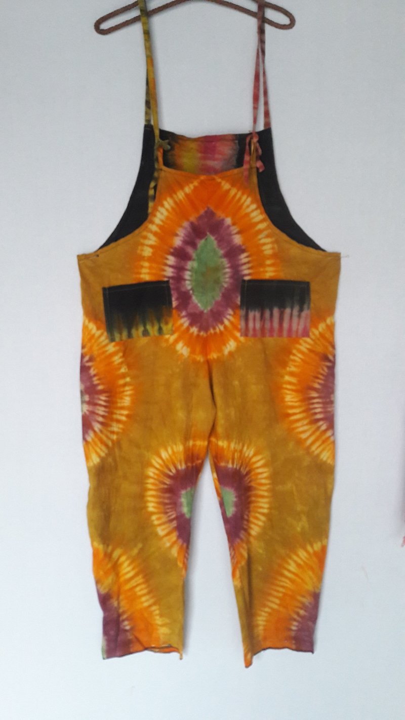 Tie dye dungarees  - Overalls & Jumpsuits - Cotton & Hemp Brown