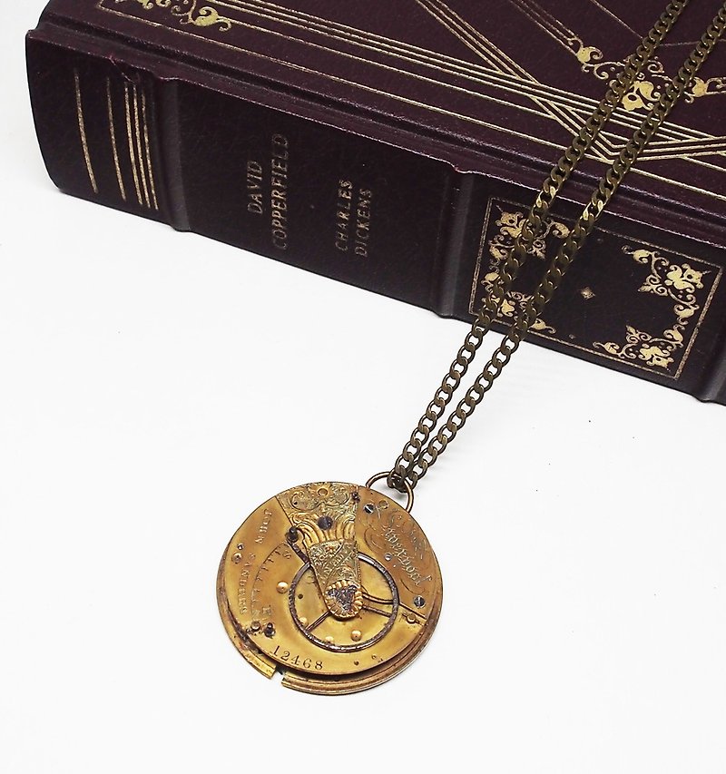 Steampunk Time freeze movement 1890s vintage necklace - Necklaces - Paper Gold