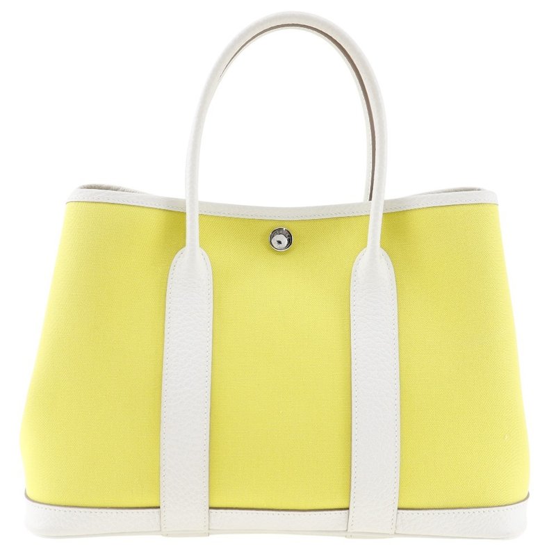 【日本直送】エルメス HERMES ガーデンパーティTPM ハンドバッグ トワルオフィシエ × カントリー ライム/クレ Y レディース【中古】 - 手提包/手提袋 - 棉．麻 黃色
