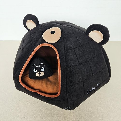 Lucky Me 寵物設計 動物冰屋玩具組- 台灣黑熊 9種 貓窩 特寵 隱密式寵物床