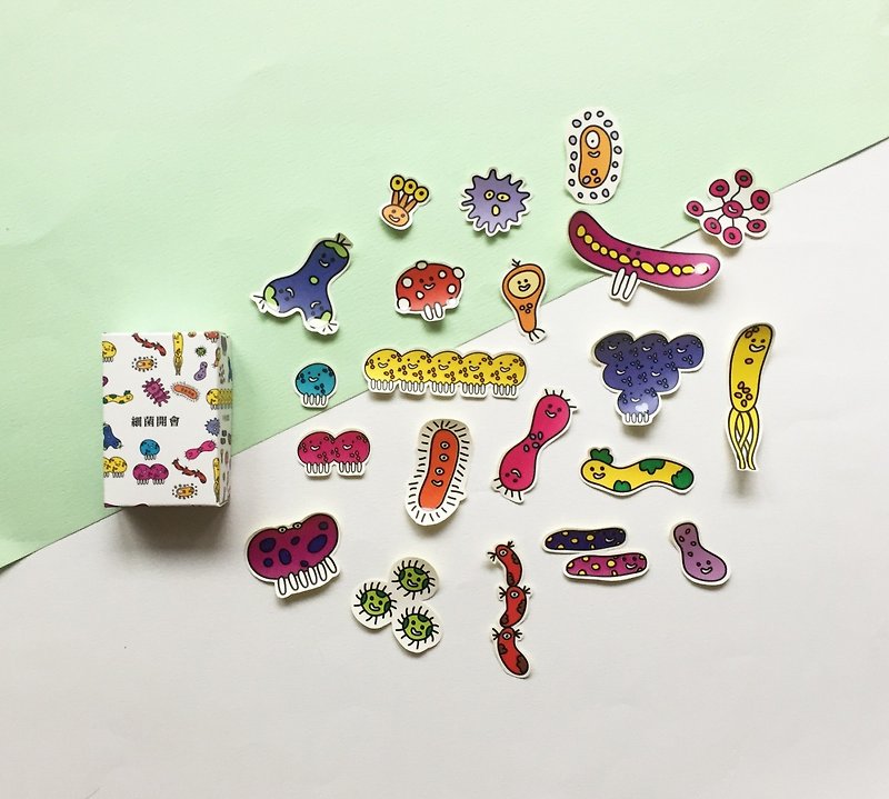 Bacteria meeting | Sticker set box - Stickers - Paper 