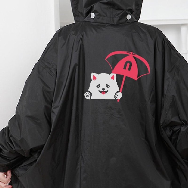 博美犬 反光時尚雨衣 夜間安全 成人雨衣 設計款雨衣 Pomeranian - 雨傘/雨衣 - 防水材質 多色