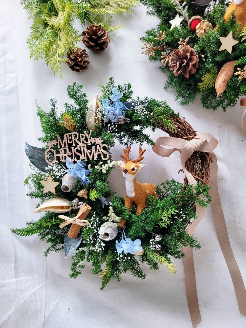 繽紛聖誕。半月/圓型 聖誕花圈手作課 (乾燥雪松/永生雪松) - 植栽/花藝 - 植物．花 
