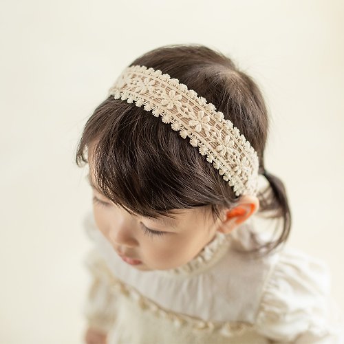 日安朵朵 Happy Prince 韓國製 Lyrian蕾絲花朵女嬰兒童髮帶