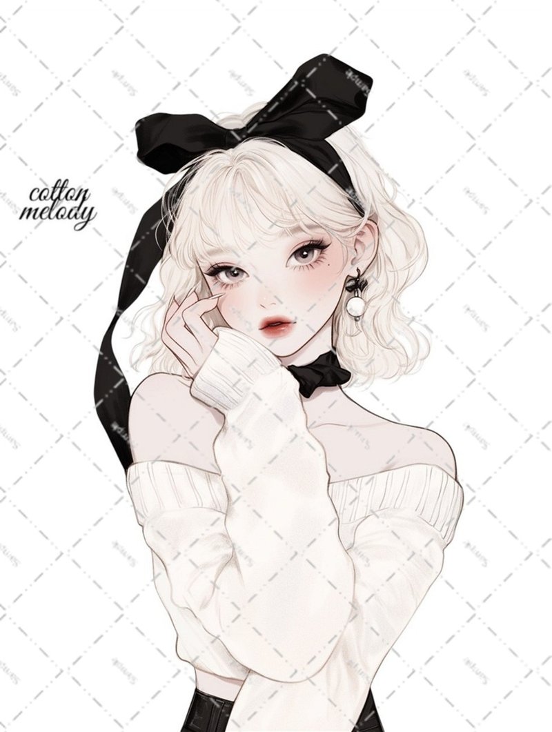 original sticker no.7313 人物ステッカー オリジナルステッカー 人物ステッカー 女の子ステッカー オリジナル人物ステッカー - 貼紙 - 紙 