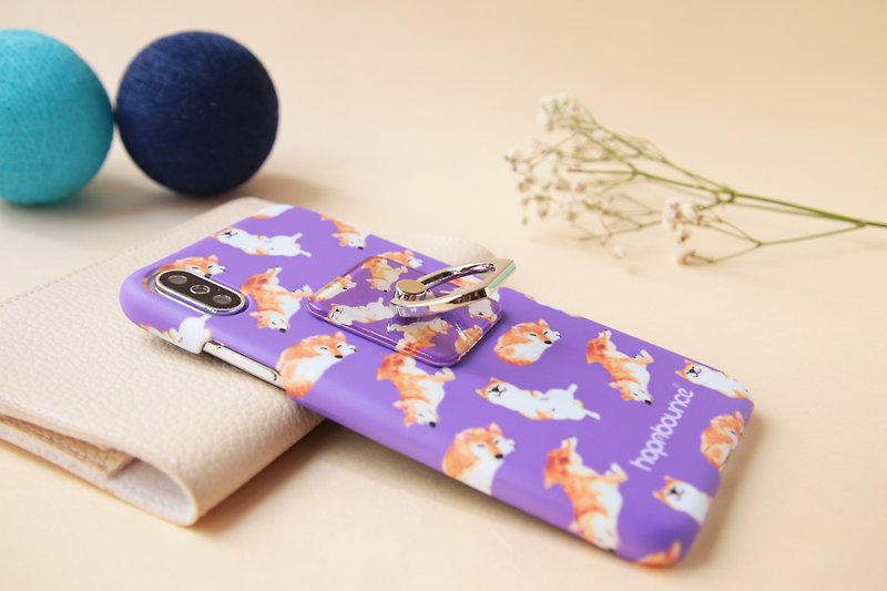 Kelly Shiba Inu Phone Ring Holder - Phone Stands & Dust Plugs - Acrylic Purple