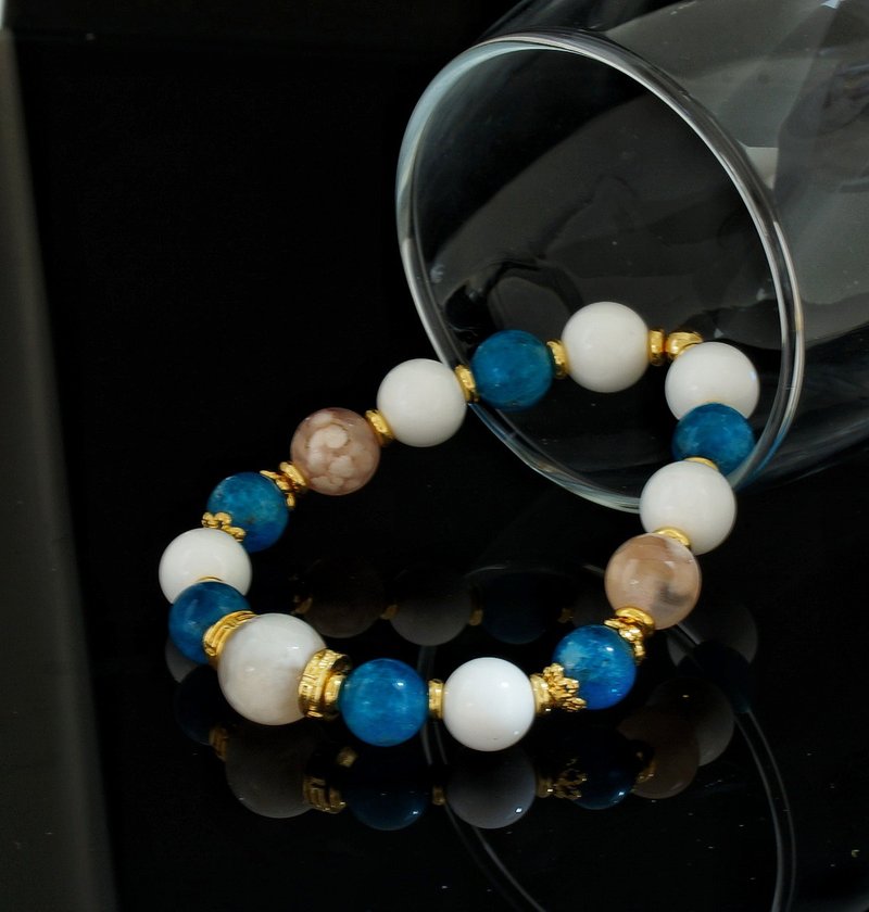 18K GP-4 多寶 10mm 手錬 (18K GP-4 Multi Gems 10mm Bracelet ) - 手鍊/手環 - 水晶 