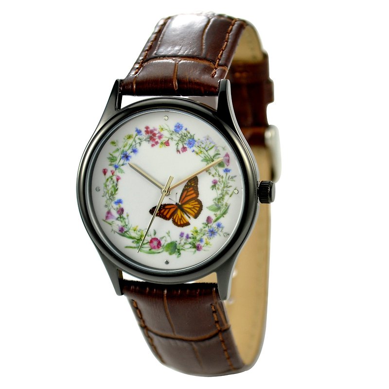 Flower and Butterfly Watch Black Case I Free shipping worldwide - Women's Watches - Other Metals Black