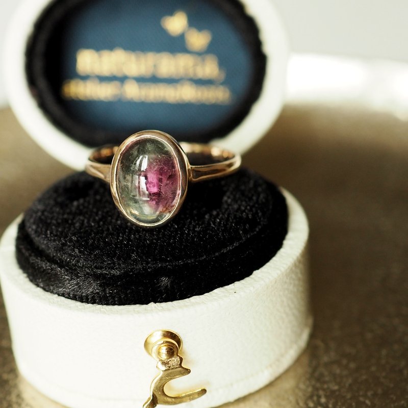 Bicolor tourmaline K10 ring - General Rings - Precious Metals Gold