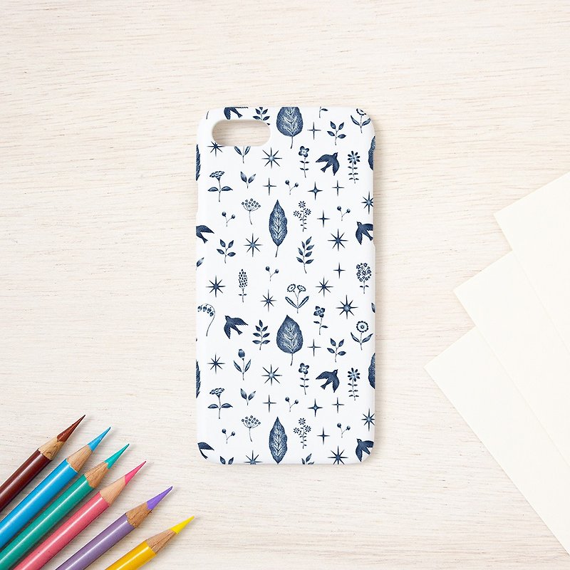 Smartphone case "Blue birds and stars" SC-293 - Other - Plastic Blue