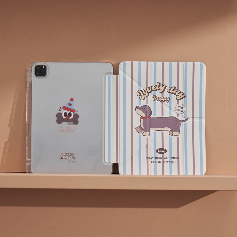 Striped Dachshund iPad Case Tablet Case - เคสแท็บเล็ต - วัสดุอื่นๆ 