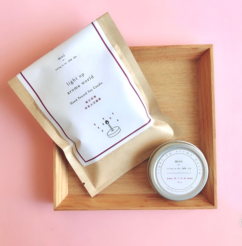 Compound Rose Natural Soy Candle | Natural Soy Essential Oil Smokeless - เทียน/เชิงเทียน - พืช/ดอกไม้ สึชมพู