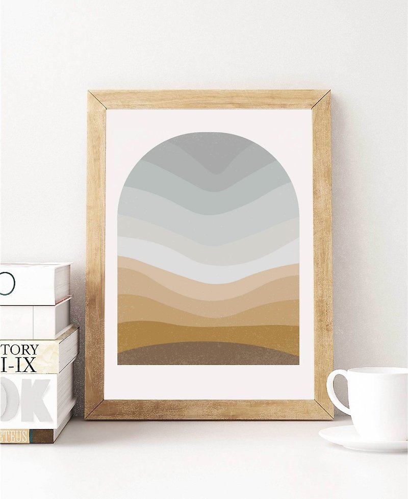 Electronic file, abstract landscape, modern wall art, printable poster - Posters - Other Materials Brown
