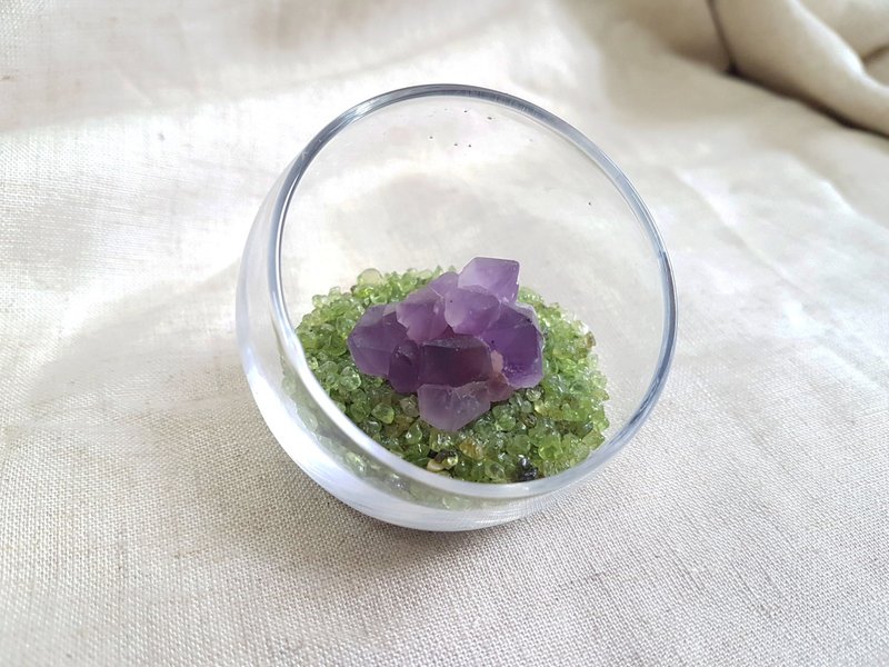 |葡萄藤| 紫水晶。橄欖石 - 擺飾/家飾品 - 水晶 紫色