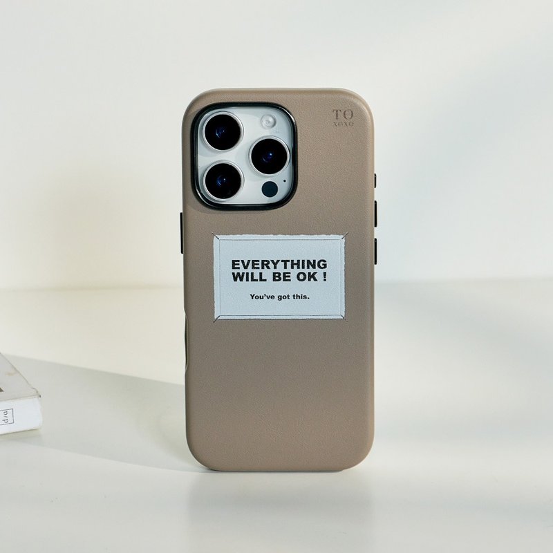Everything Will Be Ok全包皮革MagSafe iPhone手機殼 - 手機殼/手機套 - 塑膠 多色
