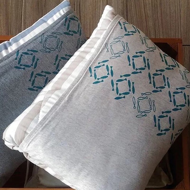 【Blanket】Knitted cotton blanket/Good afternoon pillow/Literary blanket/ Khaki/ Linen - Blankets & Throws - Cotton & Hemp Khaki