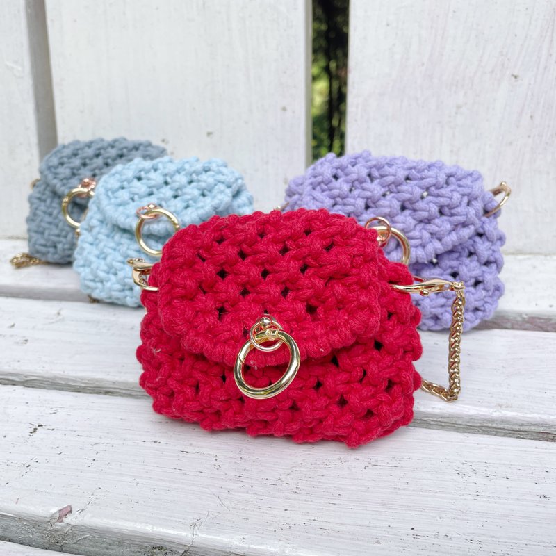 Macrame迷你小包【 Macrame Mini Bag Kit】材料包 - 編織/刺繡/羊毛氈/縫紉 - 棉．麻 