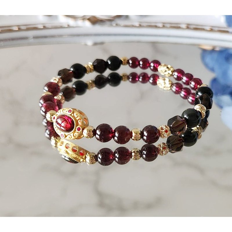 Life Number 1 | Muladhara Chakra | Stone| Rainbow Obsidian | Citrine | Natural Crystal Bracelet - Bracelets - Crystal Red