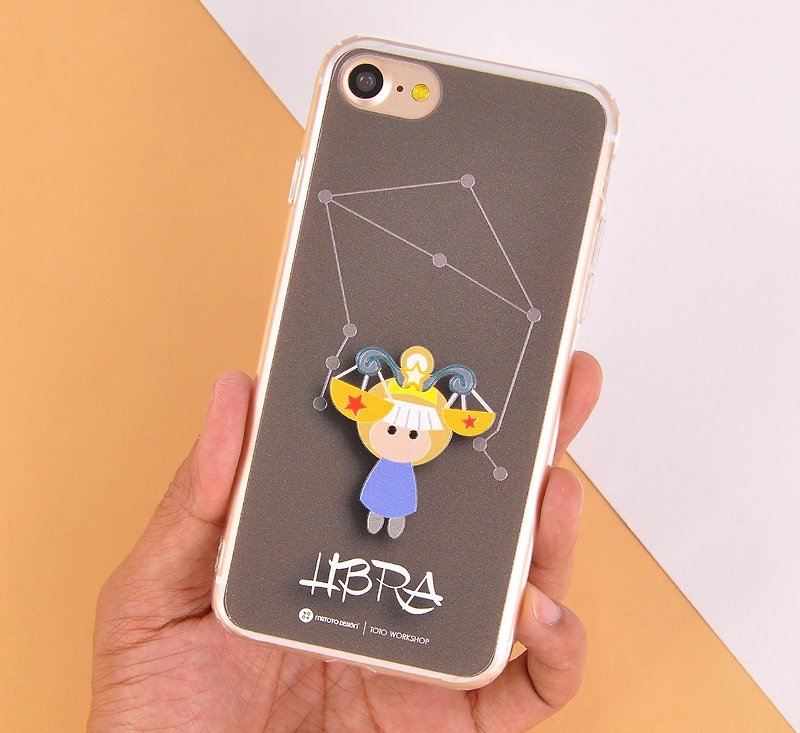 12 Constellation Character Design Phone Case iPhone X case - Libra - เคส/ซองมือถือ - พลาสติก สีนำ้ตาล